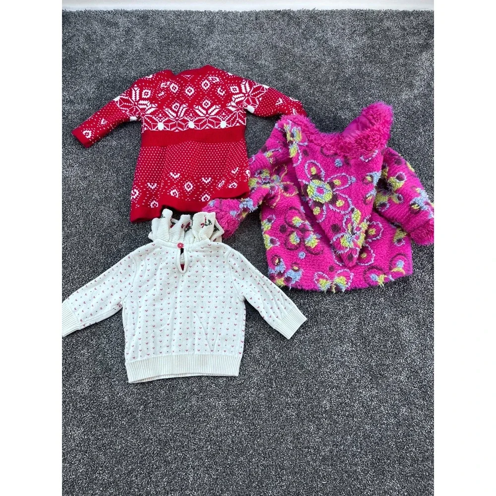 Hanna Anderson lot of 3 -‎ Sweater, Sweater Dress, Jacket Size 60 US 3-6 Months